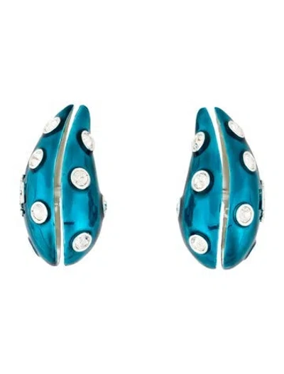 Pre-owned Tory Burch Pierced Drop Earrings In Multicolor
