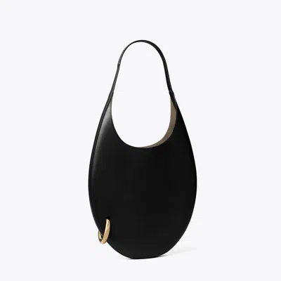 Tory Burch Pierced Handbag In Black/gold