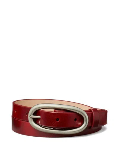 Tory Burch Pierced Large Buckle Belt In Red