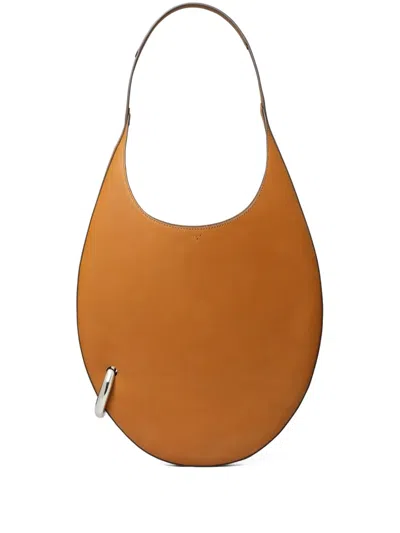 Tory Burch Pierced Leather Shoulder Bag In Brown