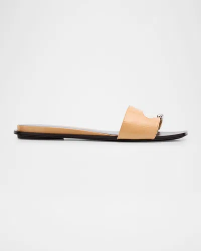 Tory Burch Pierced Leather Toe Ring Flat Sandals In Animal Print