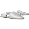 Tory Burch Pierced Mule In Argento