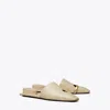 Tory Burch Pierced Mule In Stone Gray