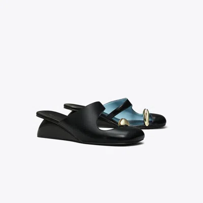 Tory Burch Pierced Mule Wedge In Black
