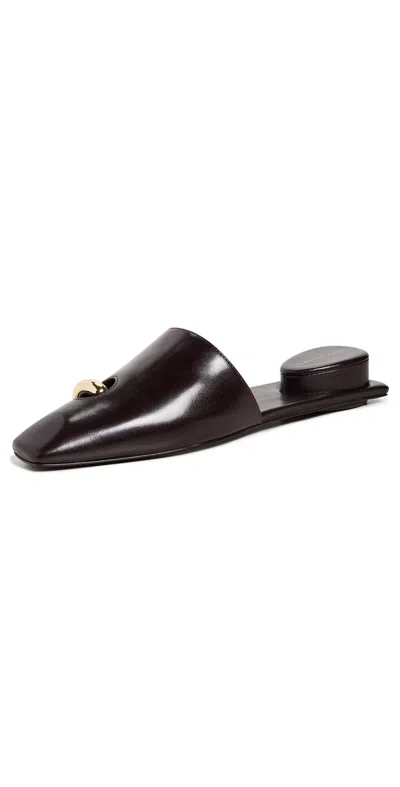Tory Burch Pierced Mules Plum/gold