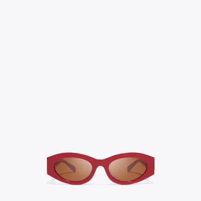 Tory Burch Pierced Oval Sunglasses