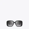 Tory Burch Pierced Oversized Square Sunglasses In Black