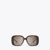 Tory Burch Pierced Oversized Square Sunglasses In Brown