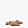 Tory Burch Pierced Crystal Mule In River Rock/crystal