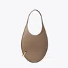 Tory Burch Pierced Pebbled Handbag In Brown