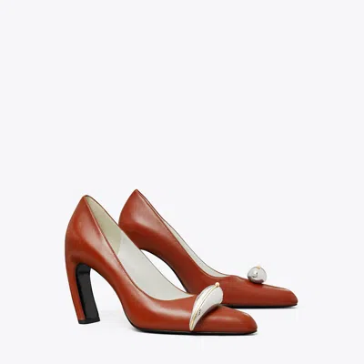 Tory Burch Pierced Pump In Sienna Red