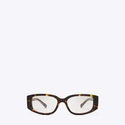 Tory Burch Pierced Rectangle Eyeglasses In Brown
