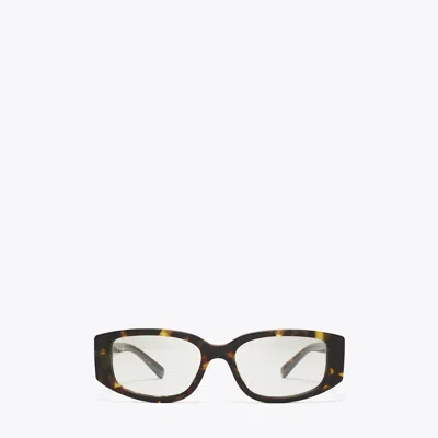 Tory Burch Pierced Rectangle Eyeglasses In Brown