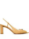 Tory Burch Pierced Peep-toe Slingback In Neutrals