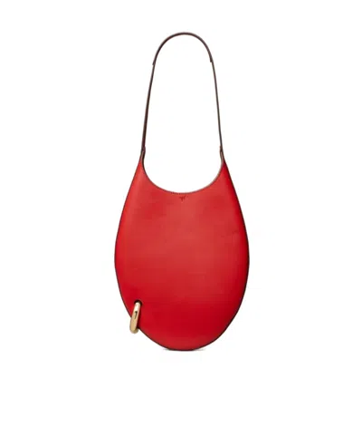 Tory Burch Pierced Shoulder Bag In Red
