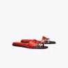 Tory Burch Pierced Slide In Red