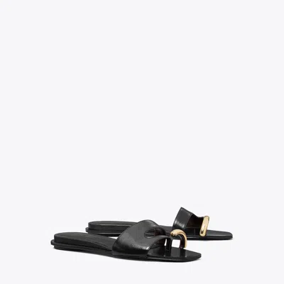 Tory Burch Pierced Slide In Perfect Black/silver