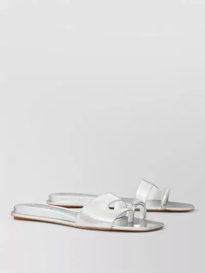 Tory Burch Pierced Slide Sandals Metal Detail Leather In Animal Print