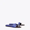 Tory Burch Pierced Slide In Ultra Marine Blue/silver