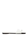 Tory Burch Pierced Leather Slide Shoes With Minimalist Silhouette In White