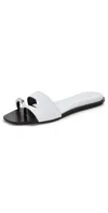 Tory Burch Pierced Slide In Bianco/silver