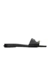 Tory Burch Pierced Slide Flat Shoes With Soft Caprine Leather In Black
