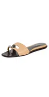 Tory Burch Pierced Leather Toe Ring Flat Sandals