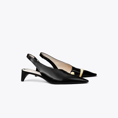 Tory Burch Pierced Slingback Heel In Black