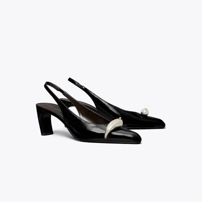 TORY BURCH PIERCED SLINGBACK HEEL