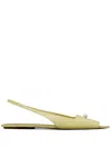 Tory Burch Pierced Slingback Open Toe Flat In Neutrals