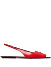 Tory Burch Pierced Slingback In Plum/red/silver