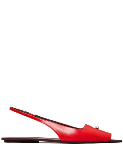 Tory Burch Pierced Slingback In Plum/red/silver