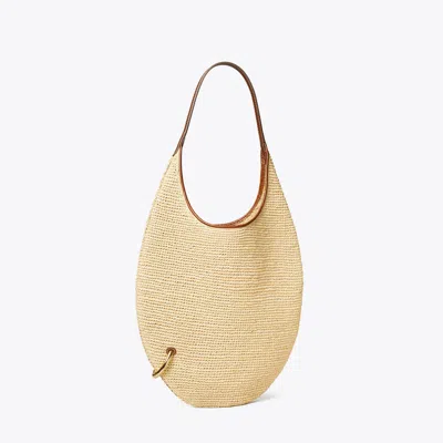 Tory Burch Pierced Soft Straw Bag In Brown