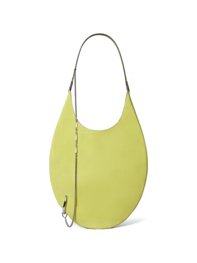 Tory Burch Pierced Embellished Suede Shoulder Bag In Green