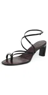 Tory Burch Pierced Strappy Heel Sandals 65mm Perfect Black / Silver