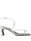 Tory Burch Pierced Strappy Heeled Sandals In White