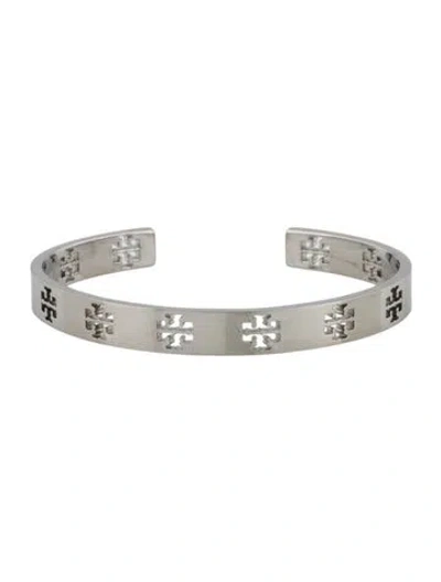 Pre-owned Tory Burch Pierced T Cuff Bracelet, 6" In Multicolor