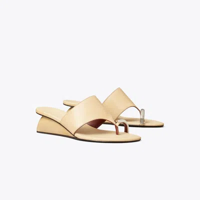 Tory Burch Pierced Wedge Sandal In Neutral
