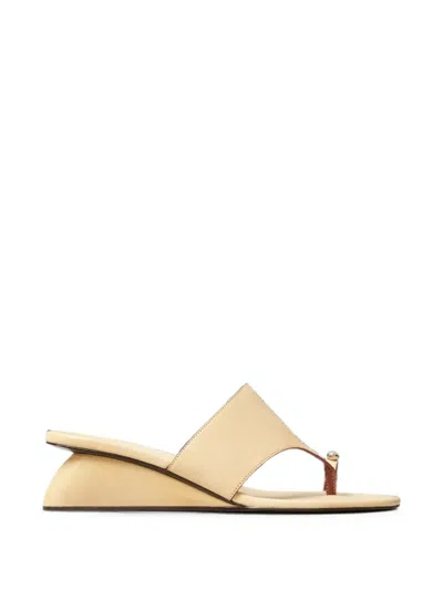 Tory Burch Pierced Wedge Sandals Smoky Tan In Neutral