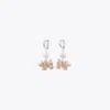 Tory Burch Piggie Earring In Light Silver/pink/pearl