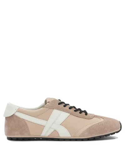 Tory Burch Pink Bovine Leather Bovine Suede Rubber Sneakers In Multi