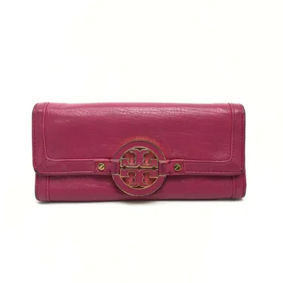 Pre-owned Tory Burch Pink Leather Wallet (bi-fold) ()