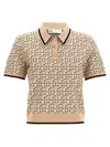 Tory Burch Monogram Jacquard Polo Top In Pink