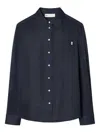 Tory Burch Organdy Pinstripe Voile Shirt In Blue