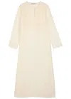 Tory Burch Pintucked Linen And Silk-blend Kaftan In White