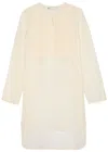 Tory Burch Pintucked Linen And Silk-blend Tunic In White