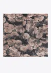 Tory Burch Pixel Flower Print Silk Scarf In Multicolor