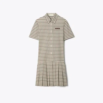 Tory Burch Plaid Drop-waist Pleated Golf Dress