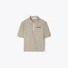 Tory Burch Plaid Half-zip Polo In Multi