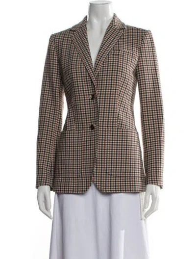 Pre-owned Tory Burch Plaid Print Blazer In Multi